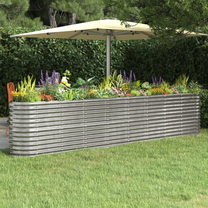 Garden Raised Bed Galvanised Steel 332X40X68 Cm Silver Tonkox