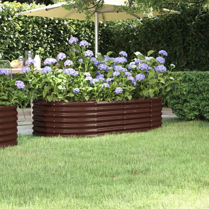 Garden Raised Bed Galvanised Steel 152X80X36 Cm Brown Tonkop