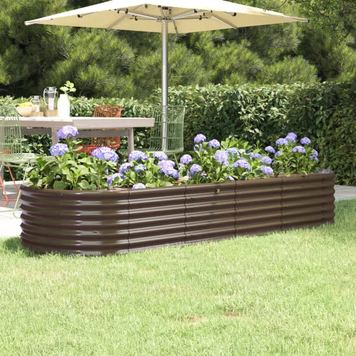 Garden Raised Bed Galvanised Steel 224X80X36 Cm Brown Tonkxb