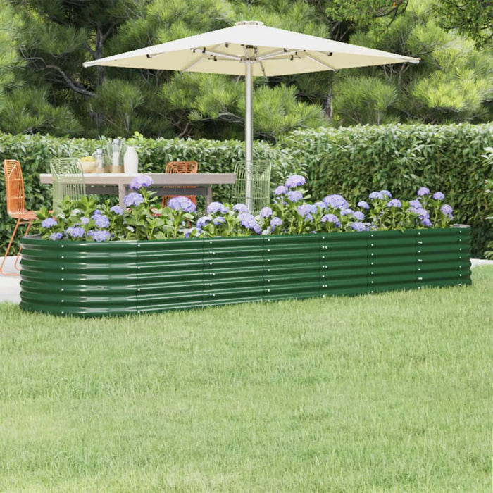 Garden Raised Bed Galvanised Steel 296X80X36 Cm Green Tonkxt