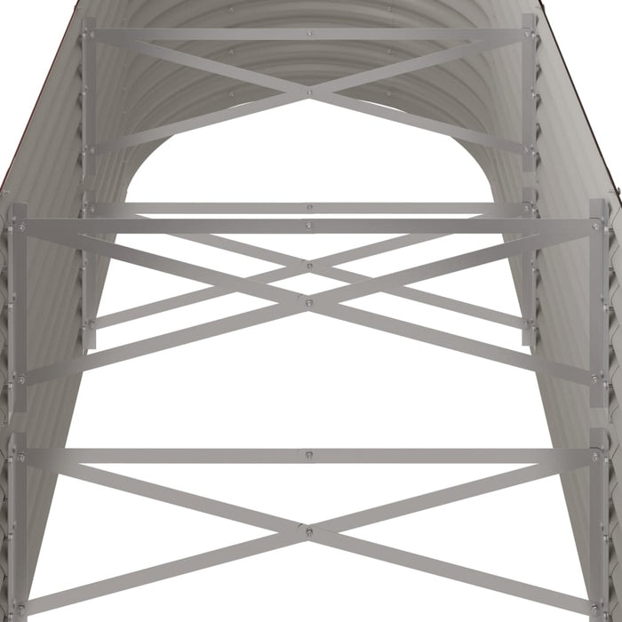 Garden Raised Bed Galvanised Steel 224X80X68 Cm Brown Tonkpp