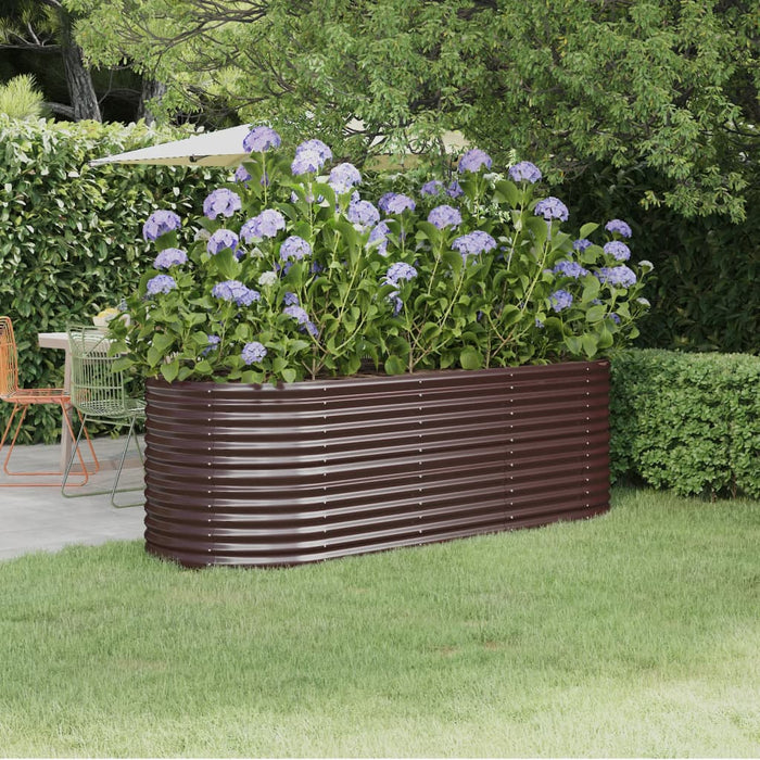 Garden Raised Bed Galvanised Steel 224X80X68 Cm Brown Tonkpp