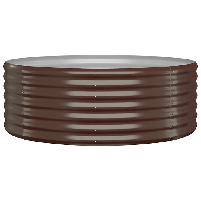 Garden Raised Bed Galvanised Steel 100X100X36 Cm Brown Tonknp