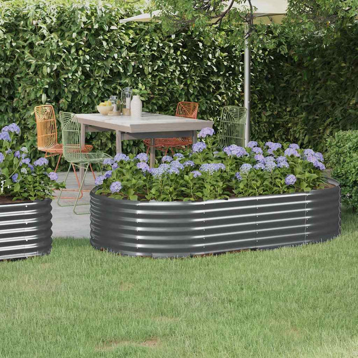 Garden Raised Bed Galvanised Steel 175X100X36 Cm Anthracite Tonkko