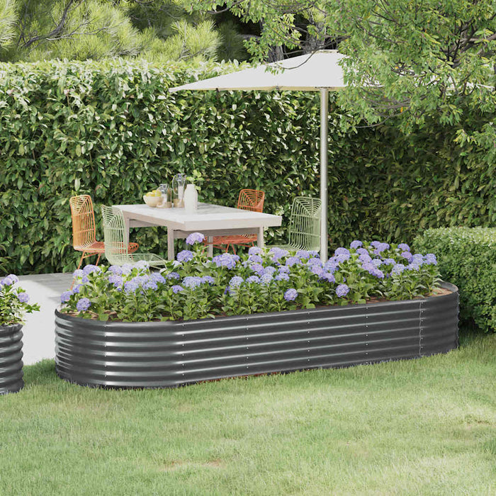 Garden Raised Bed Galvanised Steel 249X100X36 Cm Anthracite Tonkkl