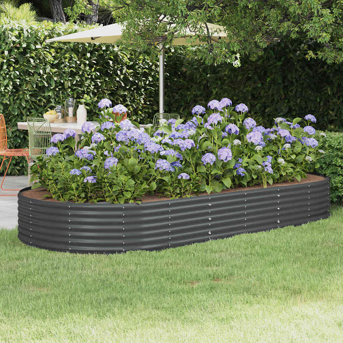 Garden Raised Bed Galvanised Steel 296X140X36 Cm Anthracite Tokbto