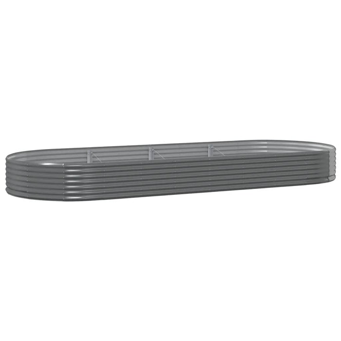 Garden Raised Bed Galvanised Steel 373X140X36 Cm Grey Tokbta