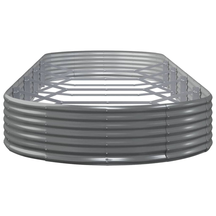 Garden Raised Bed Galvanised Steel 450X140X36 Cm Grey Tokbtk