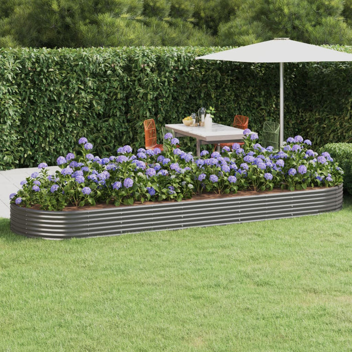 Garden Raised Bed Galvanised Steel 450X140X36 Cm Grey Tokbtk