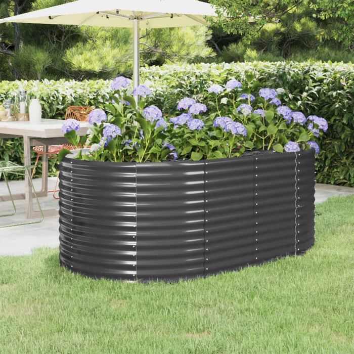 Garden Raised Bed Powder-Coated Steel 175X100X68 Cm Anthracite Tokblo