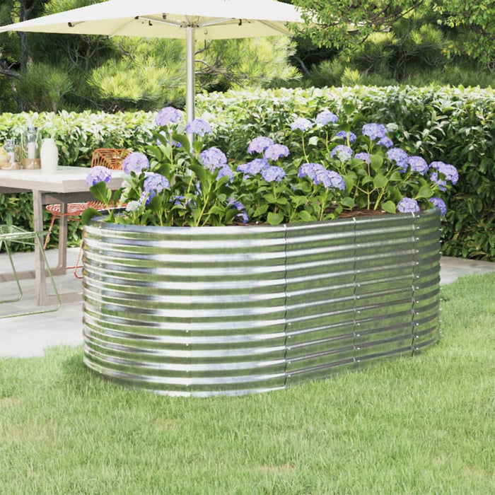 Garden Raised Bed Powder-Coated Steel 175X100X68 Cm Silver Tokblx