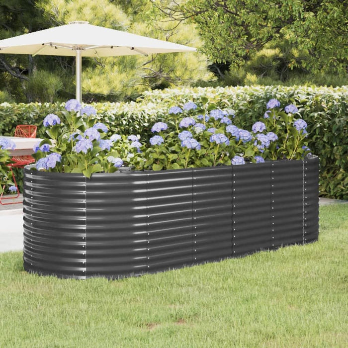 Garden Raised Bed Powder-Coated Steel 249X100X68 Cm Anthracite Tokbll