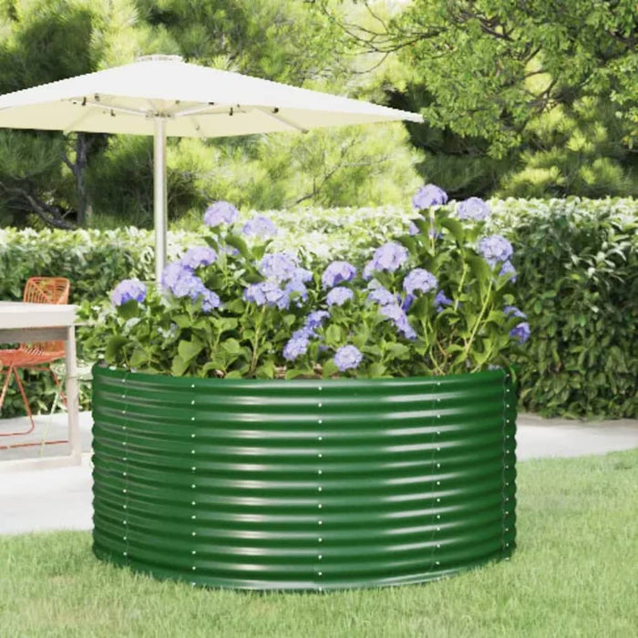 Garden Raised Bed Green 140X140X68 Cm Galvanised Steel Tokbnn