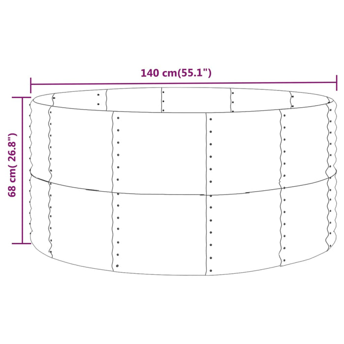 Garden Raised Bed Brown 140X140X68 Cm Galvanised Steel Tokbkb