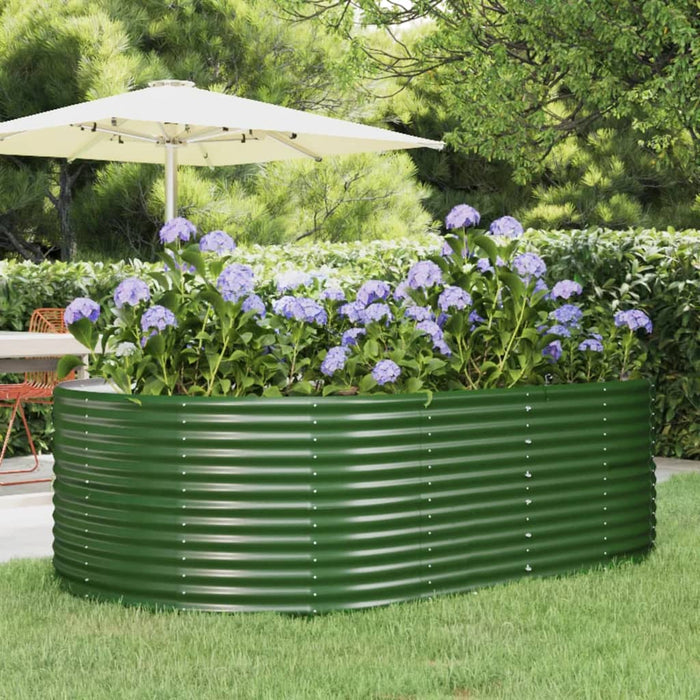 Garden Raised Bed Green 212X140X68 Cm Galvanised Steel Tokbkt