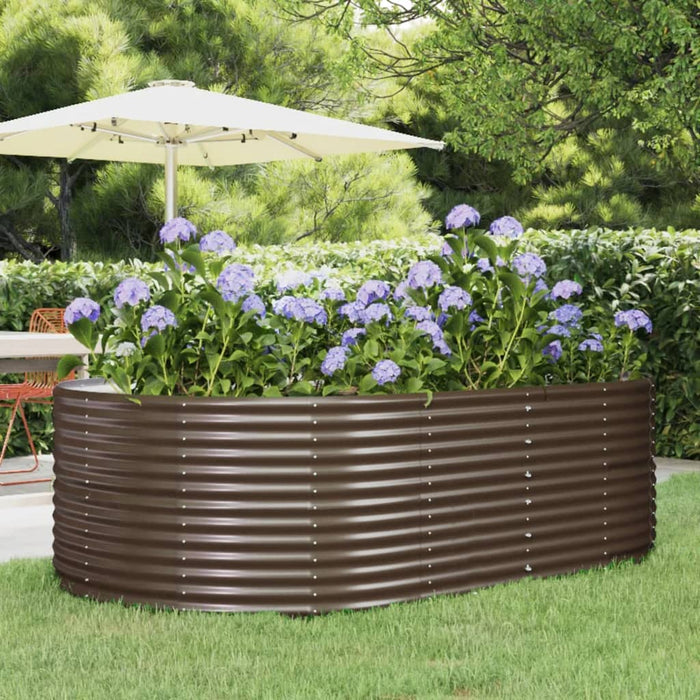 Garden Raised Bed Brown 212X140X68 Cm Galvanised Steel Tokbkp
