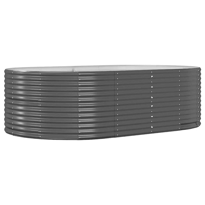 Garden Raised Bed Anthracite 212X140X68 Cm Galvanised Steel Tokbkl