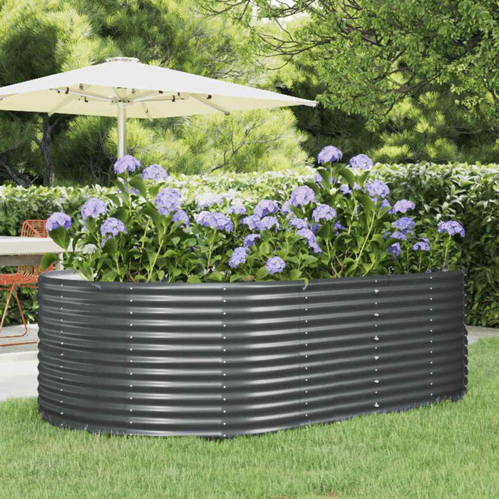 Garden Raised Bed Anthracite 212X140X68 Cm Galvanised Steel Tokbkl
