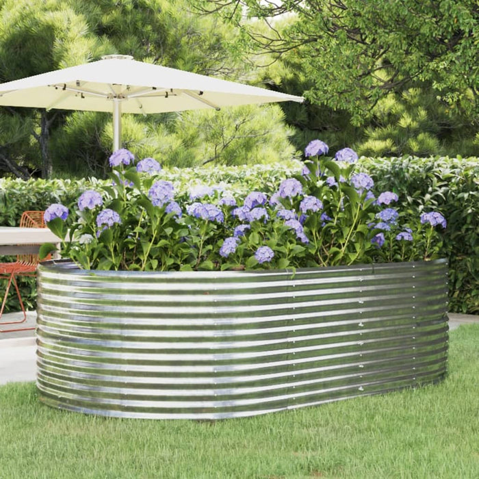Garden Raised Bed Silver 212X140X68 Cm Galvanised Steel Tokbki
