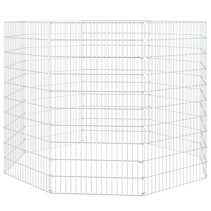Free Range Animal Enclosure 8-Panel 54X100 Cm Galvanised Iron Oiopnx