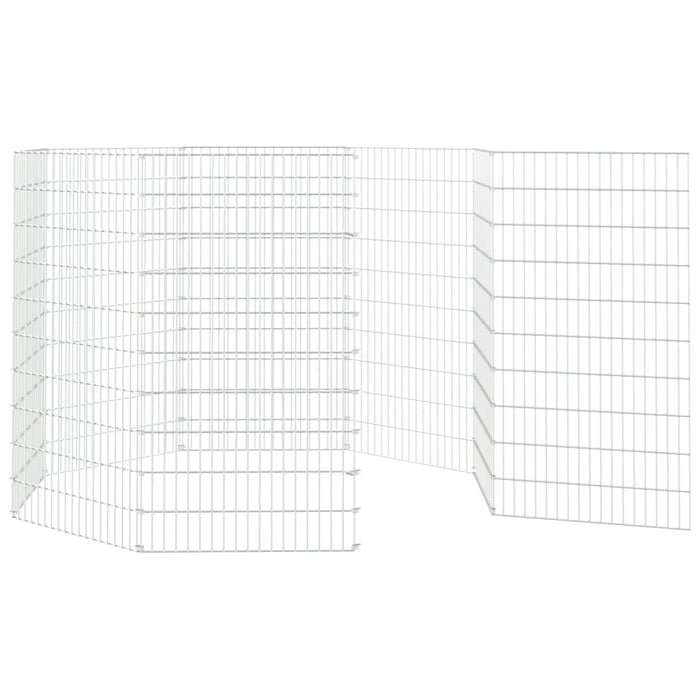 Free Range Animal Enclosure 8-Panel 54X100 Cm Galvanised Iron Oiopnx