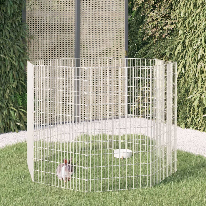 Free Range Animal Enclosure 8-Panel 54X100 Cm Galvanised Iron Oiopnx