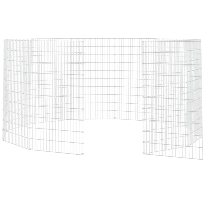 Free Range Animal Enclosure 12-Panel 54X100 Cm Galvanised Iron Oiopna