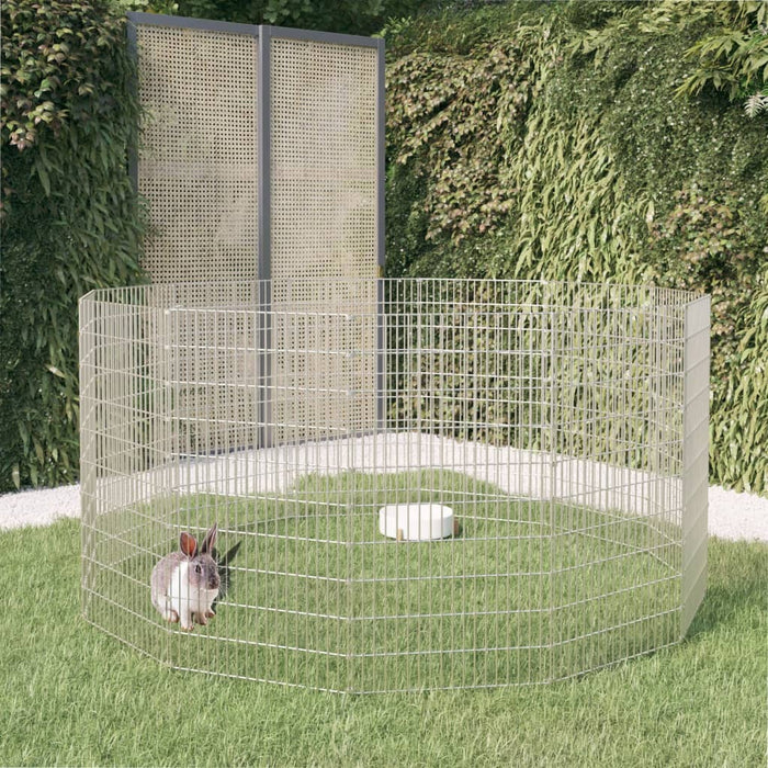 Free Range Animal Enclosure 12-Panel 54X100 Cm Galvanised Iron Oiopna