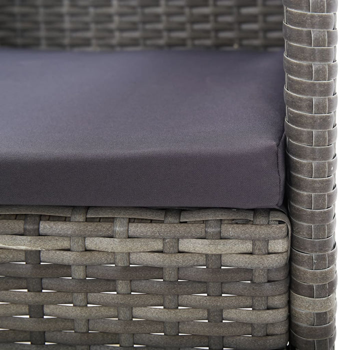 Garden Chairs With Dark Grey Cushions 4 Pcs Grey Poly Rattan Tonixn