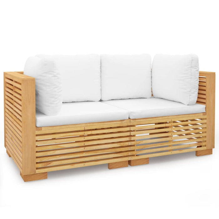 Garden Corner Sofas With Cushions 2 Pcs Solid Wood Teak Tobbnlt