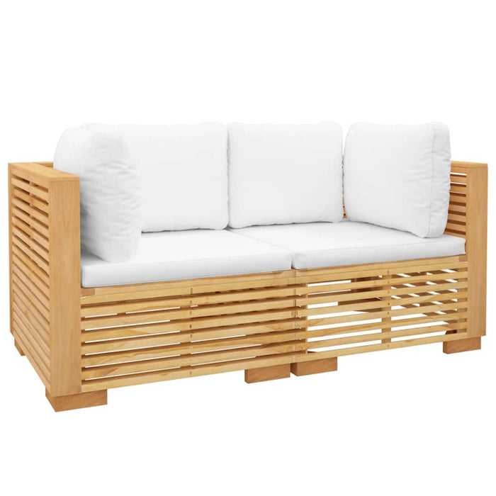 Garden Corner Sofas With Cushions 2 Pcs Solid Wood Teak Tobbnlt