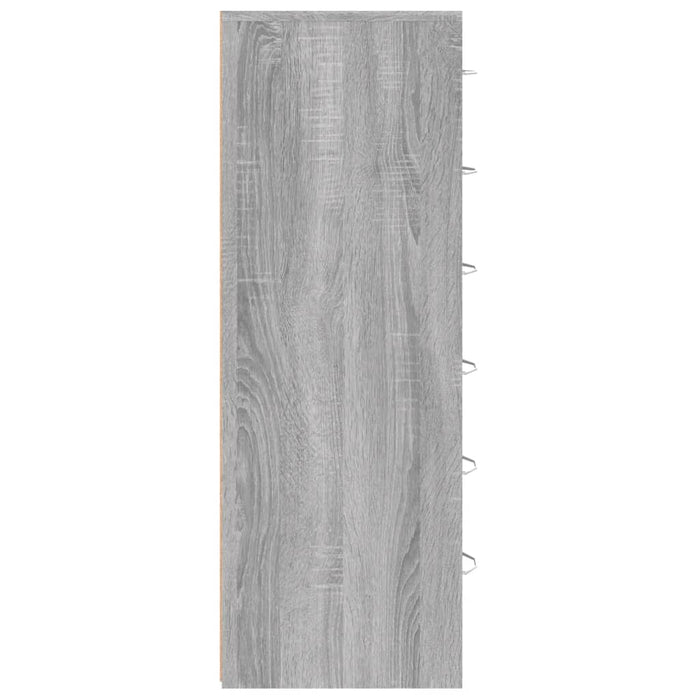 Sideboard With 6 Drawers Grey Sonoma 50X34X96 Cm Engineered Wood Noptla