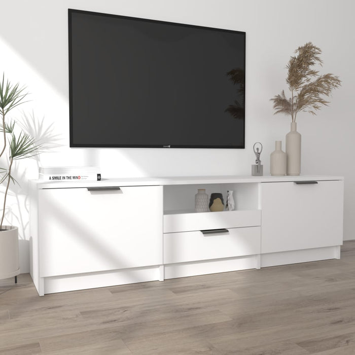Tv Cabinet White 140X35X40 Cm Engineered Wood Nooaan