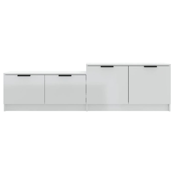 Tv Cabinet Glossy Look White 158.5X36X45 Cm Engineered Wood Nooakb