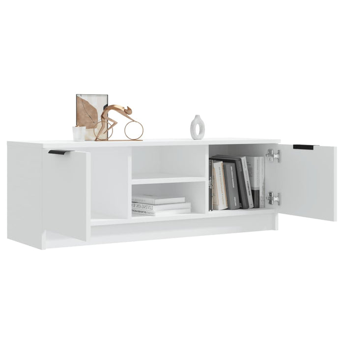 Tv Cabinet White 102X35X36.5 Cm Engineered Wood Noopoo