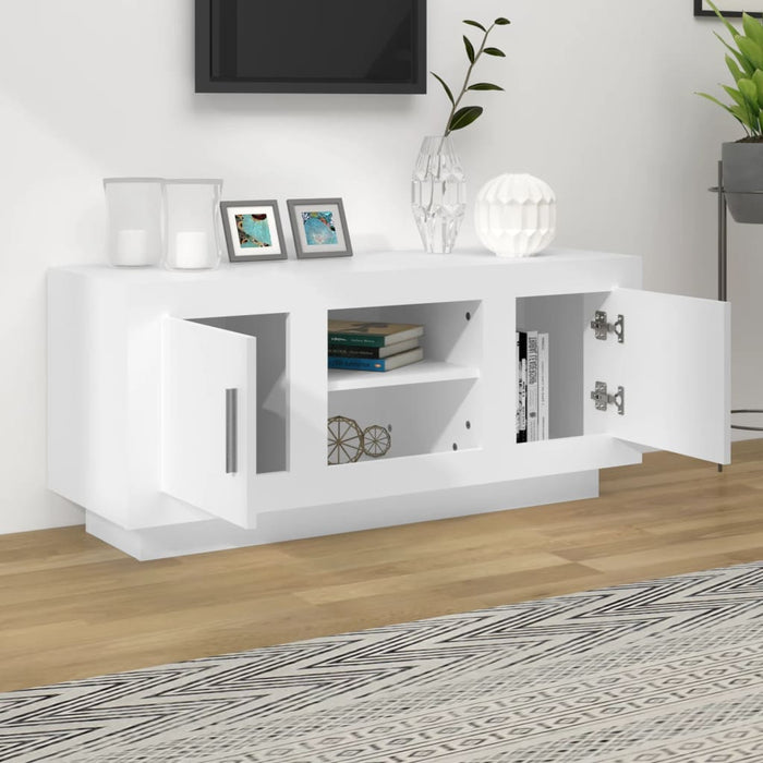Tv Cabinet White 102X35X45 Cm Engineered Wood Nooikb