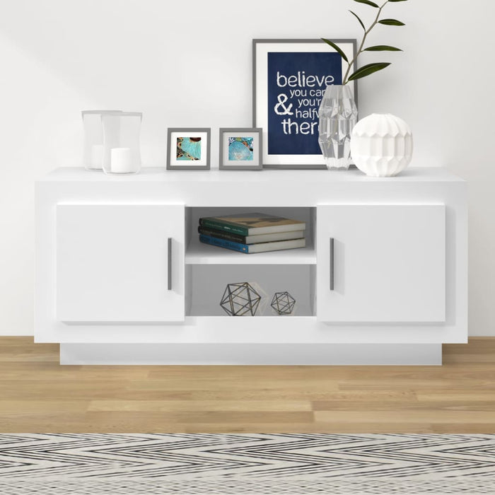 Tv Cabinet White 102X35X45 Cm Engineered Wood Nooikb