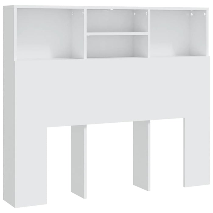 King Single Size Headboard Cabinet White 120 Cm Noonpt