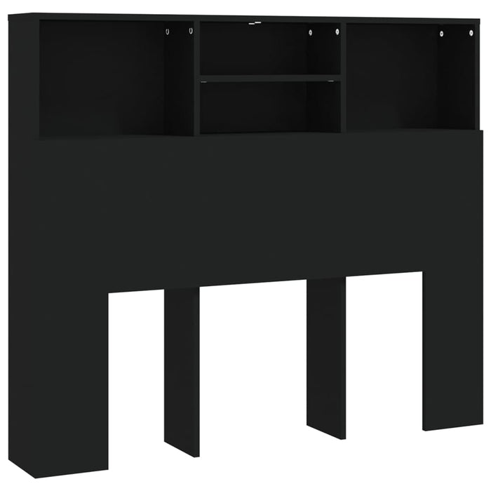 King Single Size Headboard Cabinet Black 120 Cm Noonpa