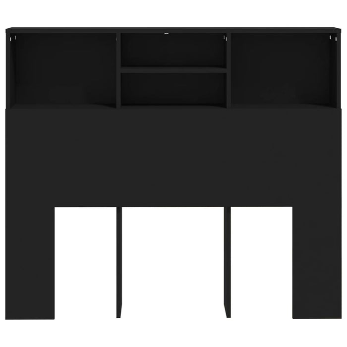 King Single Size Headboard Cabinet Black 120 Cm Noonpa