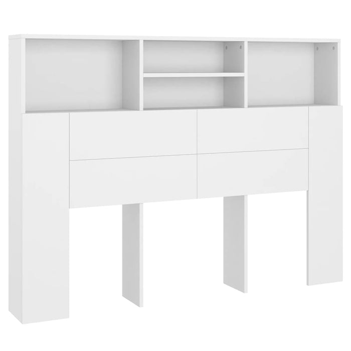 Double Size Headboard Cabinet White 140 Cm Noonlx