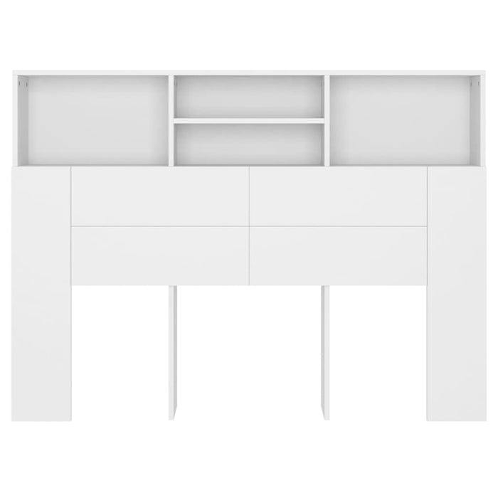 Double Size Headboard Cabinet White 140 Cm Noonlx