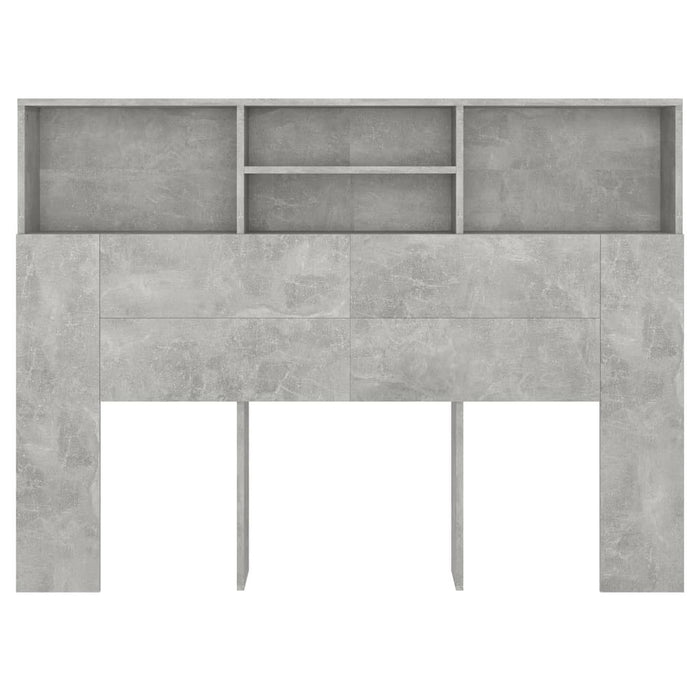 Double Size Headboard Cabinet Concrete Grey 140 Cm Noonll