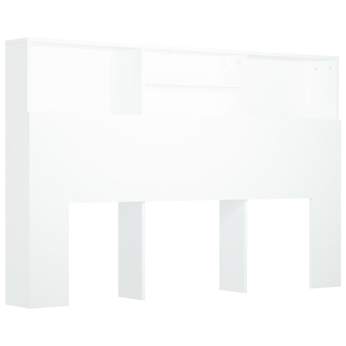 Queen Size Headboard Cabinet White 160 Cm Noonio