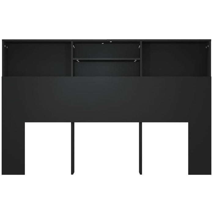 Queen Size Headboard Cabinet Black 160 Cm Noonix