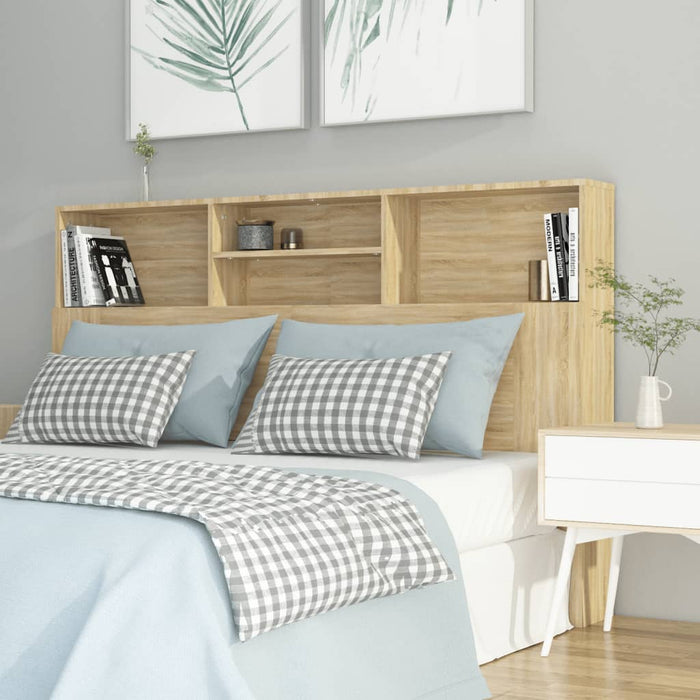 Queen Size Headboard Cabinet Sonoma Oak 160 Cm Noonia
