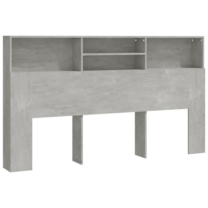 King Size Headboard Cabinet Concrete Grey 180 Cm Noonna