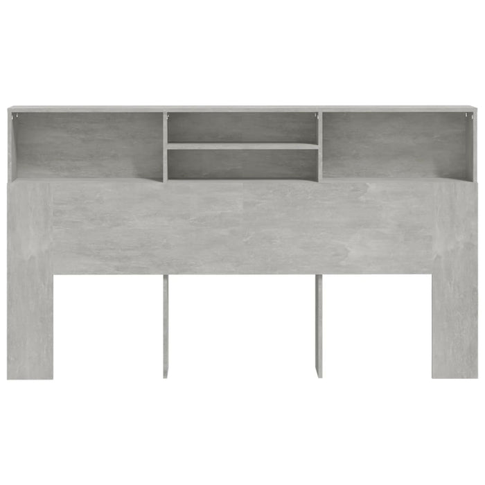 King Size Headboard Cabinet Concrete Grey 180 Cm Noonna