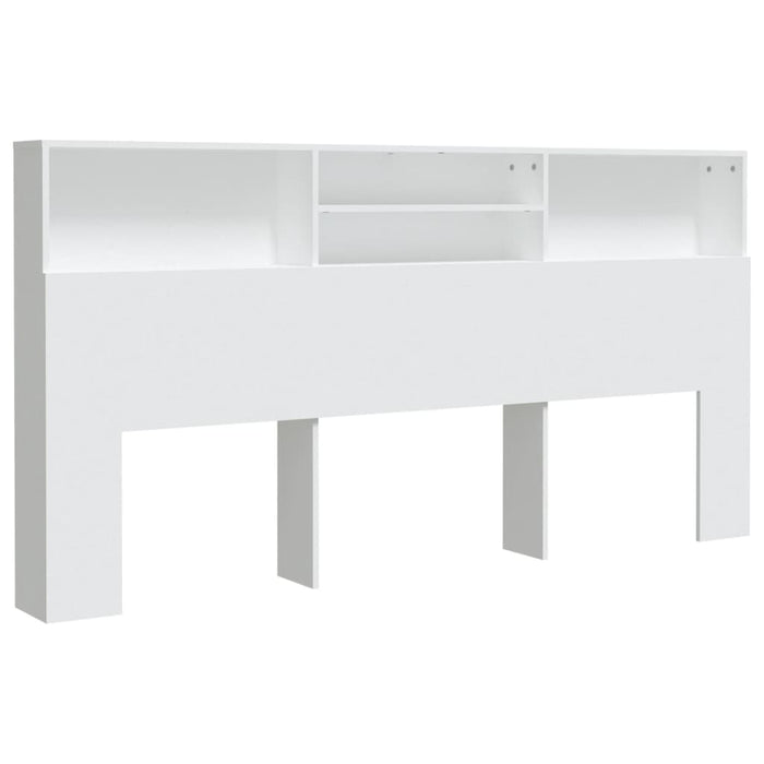 King Size Headboard Cabinet White 200 Cm Noonnk