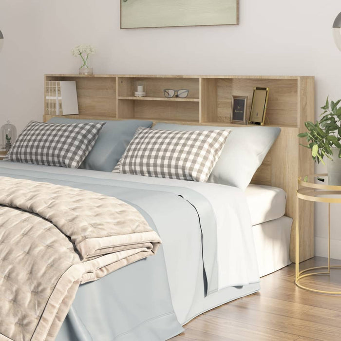 King Size Headboard Cabinet Sonoma Oak 200 Cm Noonkx